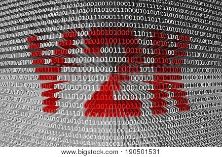 Y2K in the form of binary code, 3D illustration