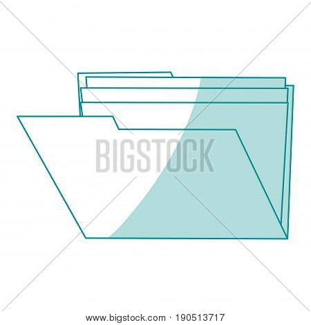 Flat line monocromatic folder over white background vector illustration