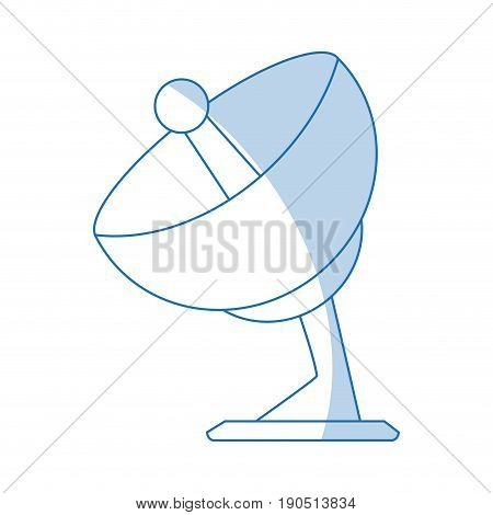 Flat line monocromatic satelline antenna over white background vector illustration