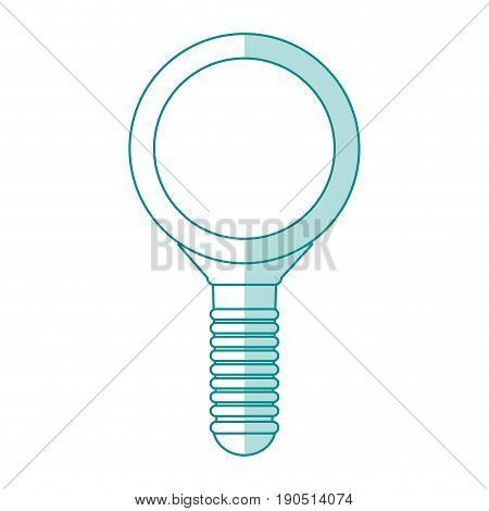 Flat line monocromatic magnifying glass over white background vector illustration
