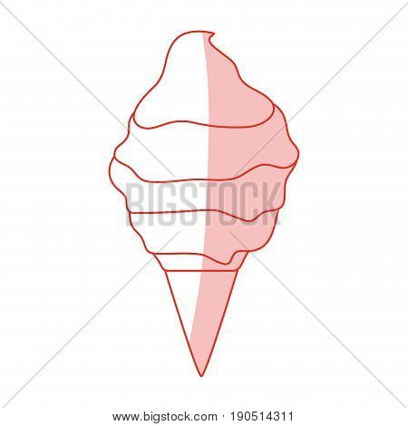 Flat line monocromatic cotton sugar over white background vector illustration