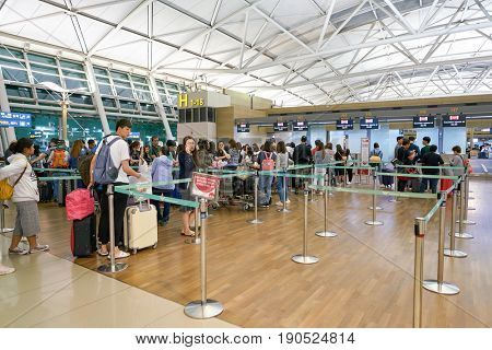 SEOUL, SOUTH KOREA - CIRCA MAY, 2017: check-in area at Incheon International Airport.