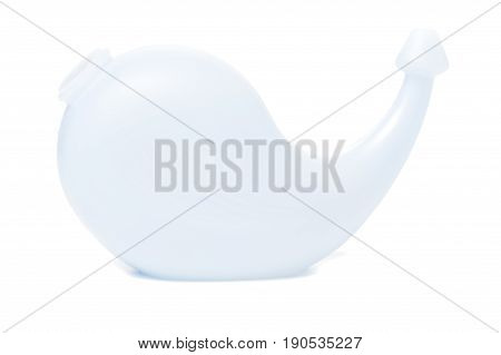 a white neti pot on white background