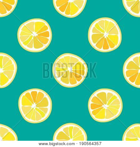 Hand drawn seamless pattern with lemon slice