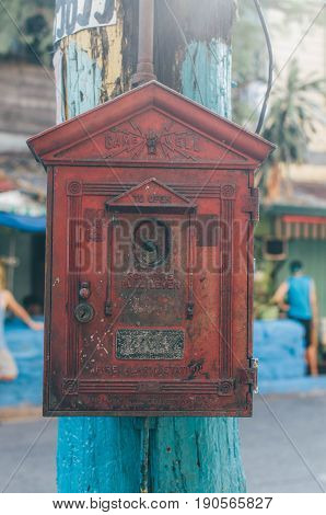 A Turn Of The Century (spanish, American) Firebox Along The Streets Of Quiapo Manila