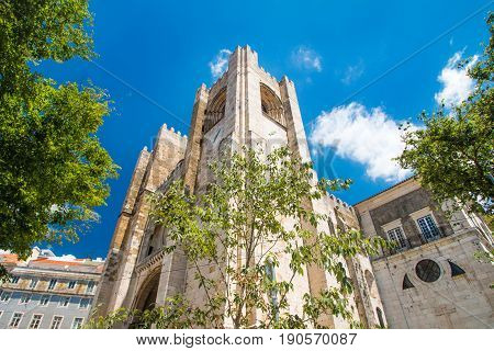 Tower bells of patriarchal Cathedral of St. Mary Major (Santa Maria Maior de Lisboa) in Lisbon, Portugal