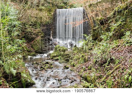 Pont Felin Gat Waterfall In Carmarthenshire Wales