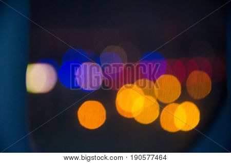 Blur City Light At Airplane Window