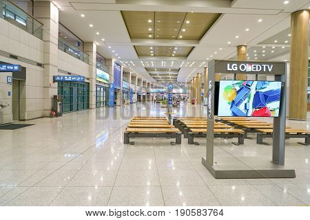 INCHEON, SOUTH KOREA - CIRCA MAY, 2017: inside Incheon International Airport.