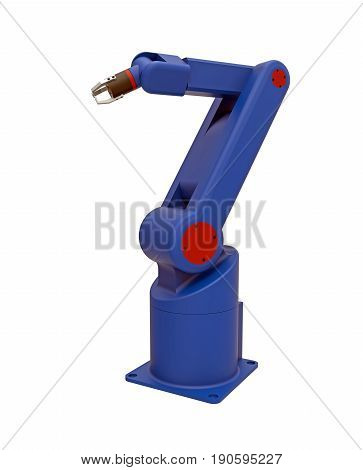Robot 6 axis 3d render isolated on white