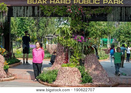 CHIANG MAI, THAILAND - FEBRUARY 6, 2016: Chiang Mai Flower Festival at Buak Hard Public Park in Chiang Mai. This year the world famous festival celebrated its 40th anniversary.