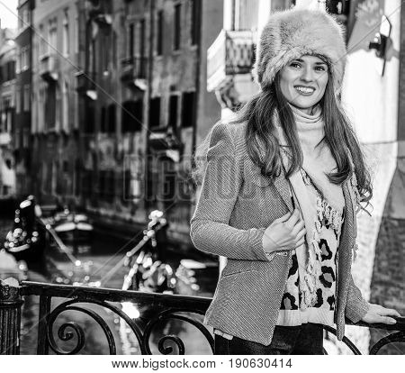 Traveller Woman In Venice, Italy Looking Into The Distance