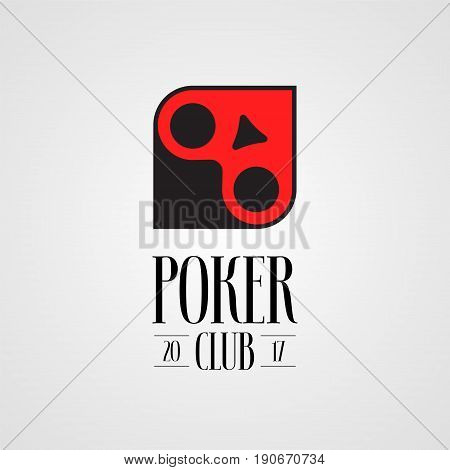 Poker, casino vector logo, sign. Nonstandard design element with cards suits for poker club
