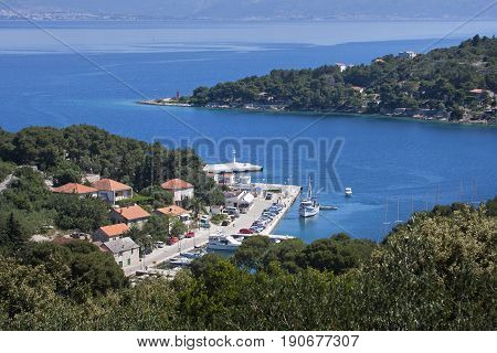 Rogac ferry port on island Solta in middle Dalmatia near town Split in Croatia