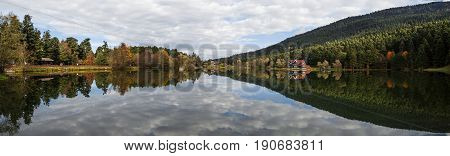Wooden Lake House In Golcuk National Park