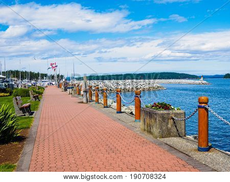 Seaside walk in Sidney BC on Vancouver Island Canada