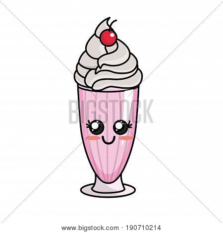kawaii cute delicious ice cream vector illustration