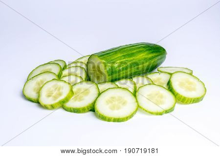cucumber slices is isolated on white background