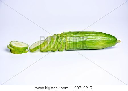 cucumber slices is isolated on white background