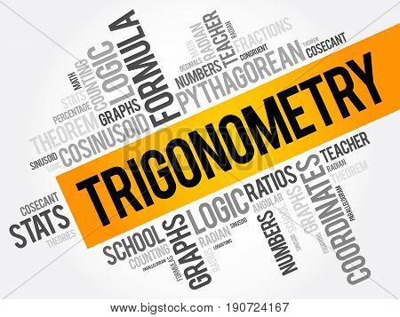 Trigonometry Word Cloud Collage, Education Concept Background