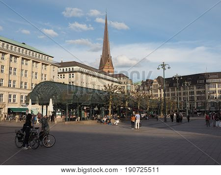 Rathausmarkt Square In Hamburg