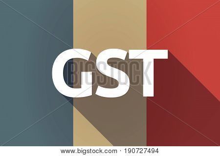 Long Shadow France Flag With  The Goods And Service Tax Acronym Gst