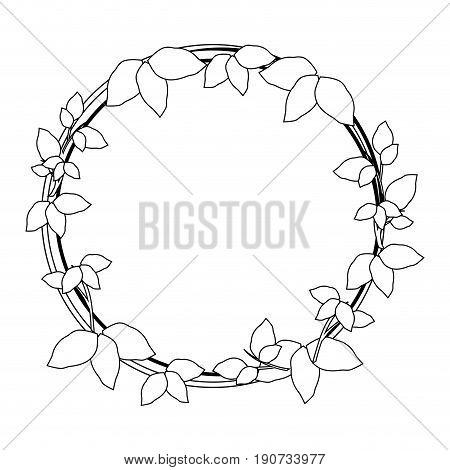 wreat of leaves icon over white background vector illustration