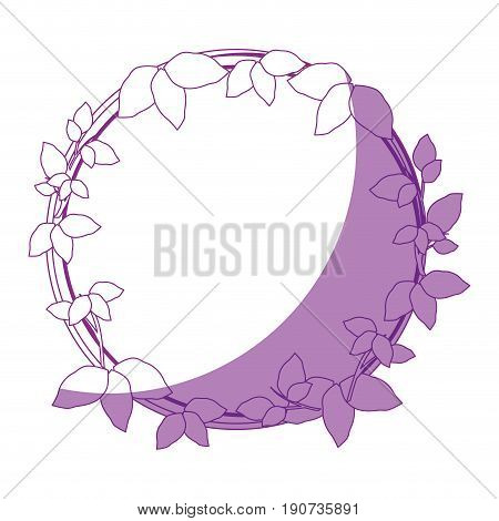 wreat of leaves icon over white background vector illustration