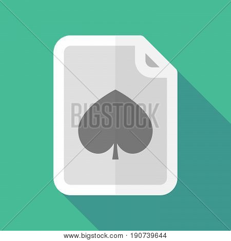 Long Shadow Document With  The  Spade  Poker Playing Card Sign