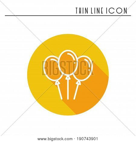 Balloon, air balloon icon. Party celebration, birthday, holidays, event, carnival festive. Thin line party element icon. Vector simple linear design. Illustration Symbols