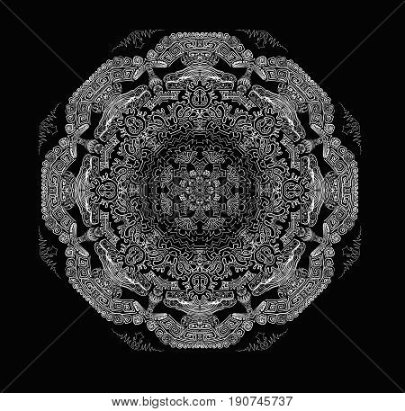 Mandala. Ethnic decorative elements. Hand drawn background. Islam Arabic Indian ottoman motifs.