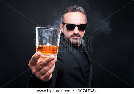 Handsome Rich Guy Inviting You To Drink Scotch