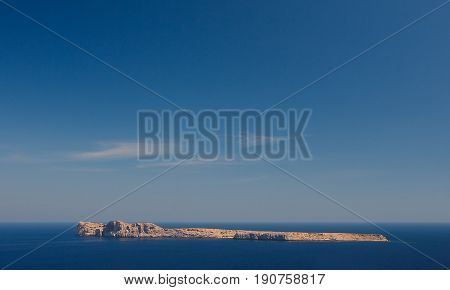 Sea background with an island in the northwest of Crete Greece