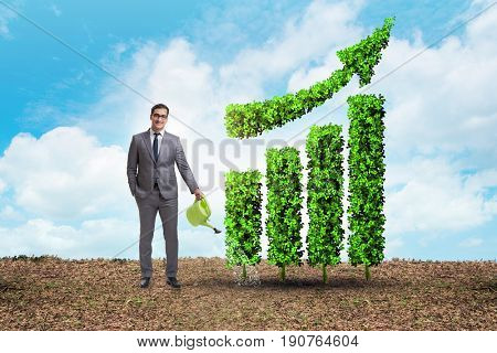 Businessman in recyling sustainable business concept