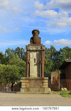 UPPSALA, SWEDEN - JULY 7, 2016: This is monument to the famous Swedish King Gustaf I Vasa.