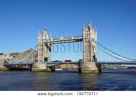 Tower Bridge in London, United kingtom. sunny day