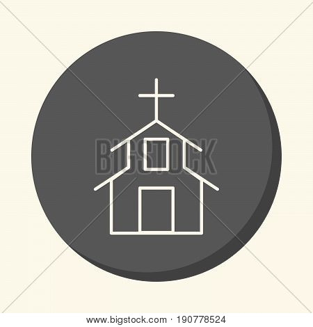 Religious Christian structure vector round linear icon with the illusion of volume