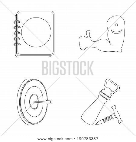 Restaurant, cafe, chair, bowling ball .Pub set collection icons in outline  vector symbol stock illustration .