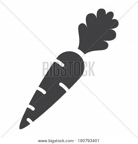 Carrot solid icon, vegetable and diet, vector graphics, a glyph pattern on a white background, eps 10.