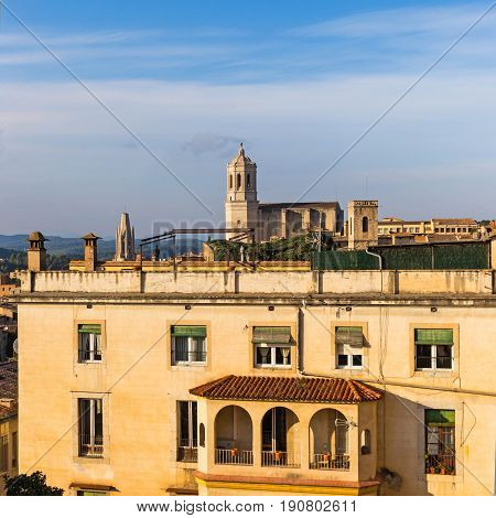 The Medieval Quarter Of Gerona.  Costa Brava, Catalonia, Spain.