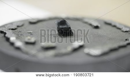 Object denture body printed on a laser sintering machine on the work disk