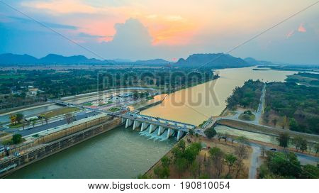 Sunset At Mae Klong Dam.