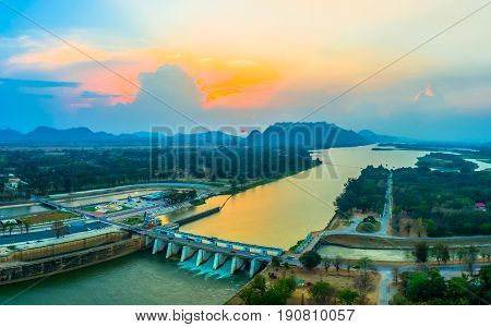 Sunset At Mae Klong Dam.
