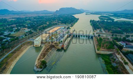 Sunset At Mae Klong Dam.