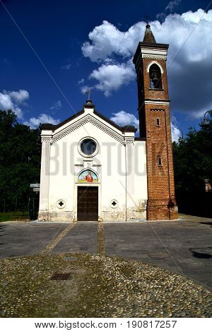 Italy  Lombardy      The Abbiate    Old   Church   Closed Brick   Wall