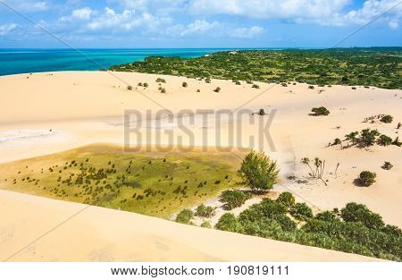 Bazaruto tropical island with sand dunes in Mozambique