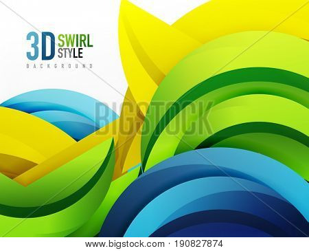 3D wave lines design. Dynamic effect abstract Illustration, modern pattern template