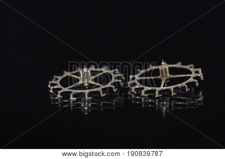 Watch Parts: Two Vintage Metallic Escape Wheel for Cylinder Escapement