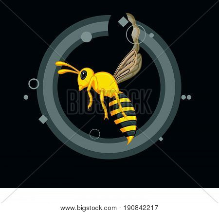 Creepy Wasp Insect - Vector Stock Illustration