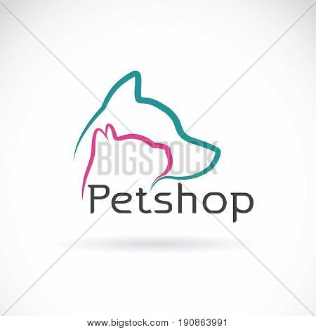 Vector of a dog and cat design on white background. Petshop